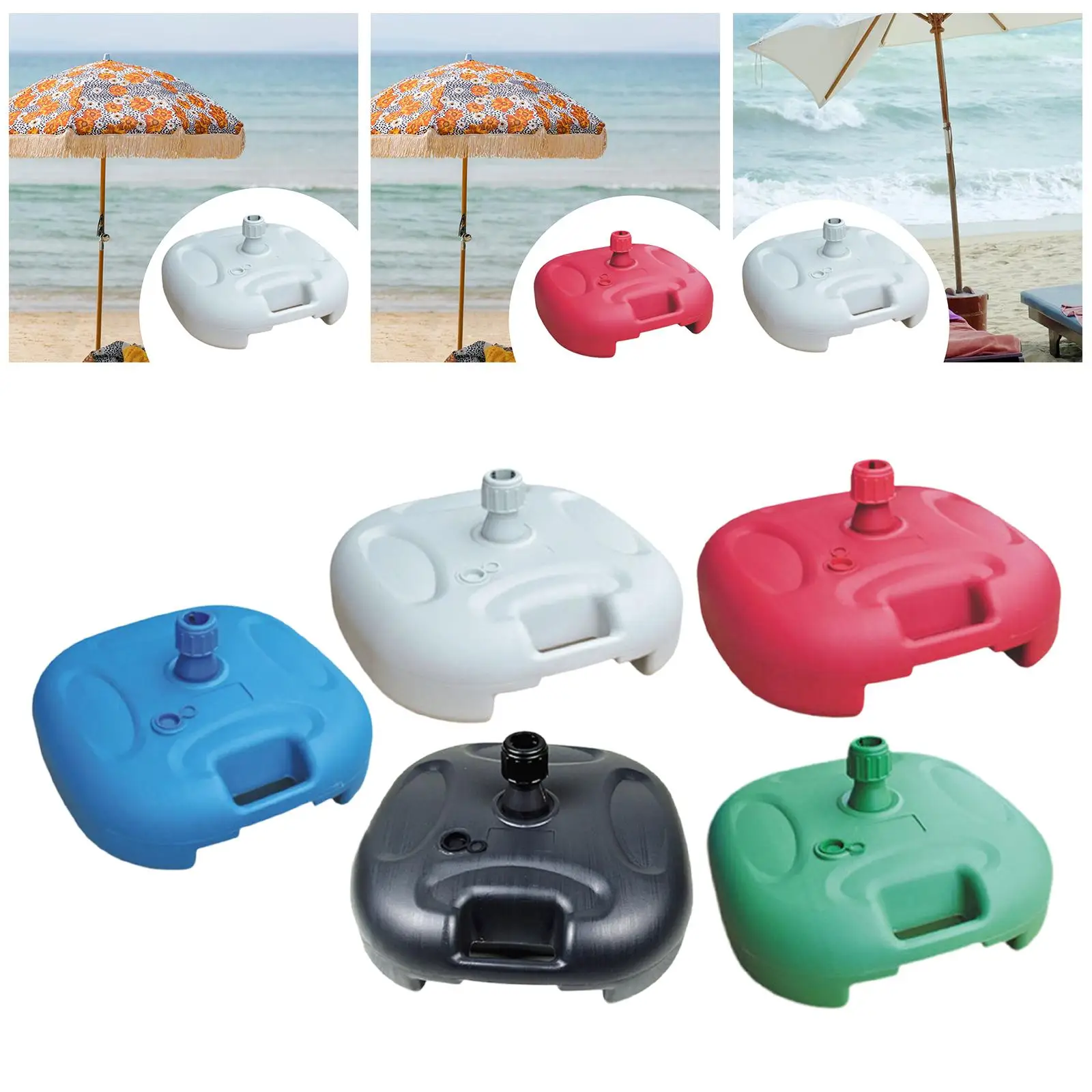 Patio Umbrella Stand Replacement Water/Sand Filled Windproof Weight Holder for Lawn Outdoor Backyard Party Favors Swimming Pool
