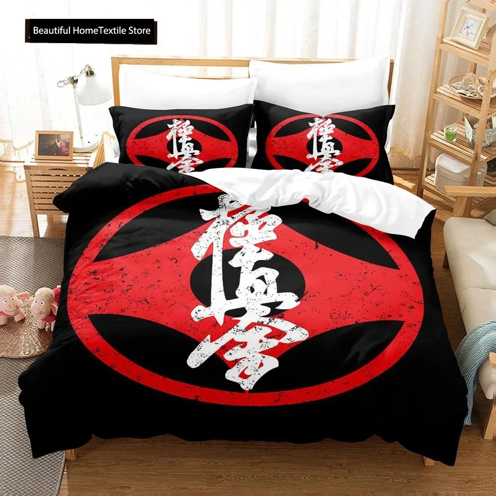 3D Printed Kyokushin Karate Bedding Set Boys Girls Twin Queen Size Duvet Cover Pillowcase Bed Kids Adult Home Textileextile