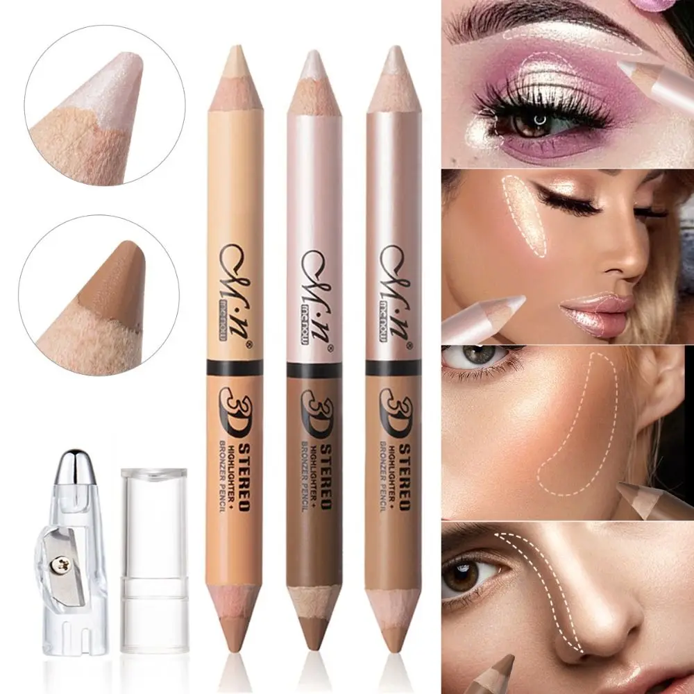 Corretivo impermeável Pen com Sharpener, Sobrancelha Contour Pen, Highlighting Pencil, Brow Highlighter, Makeup Tool