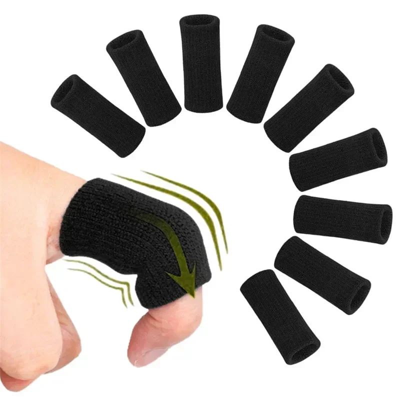 10PCS Elastic Sports Finger Sleeves Arthritis Support Finger Guard Outdoor Gym Basketball Volleyball Finger Protection Corrector