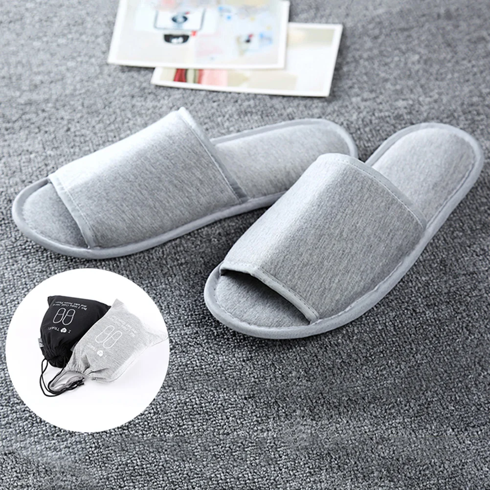 Travel Open Slippers Portable Folding Slippers Business Trip Slippers for Home Hotel (Grey) portable slippers