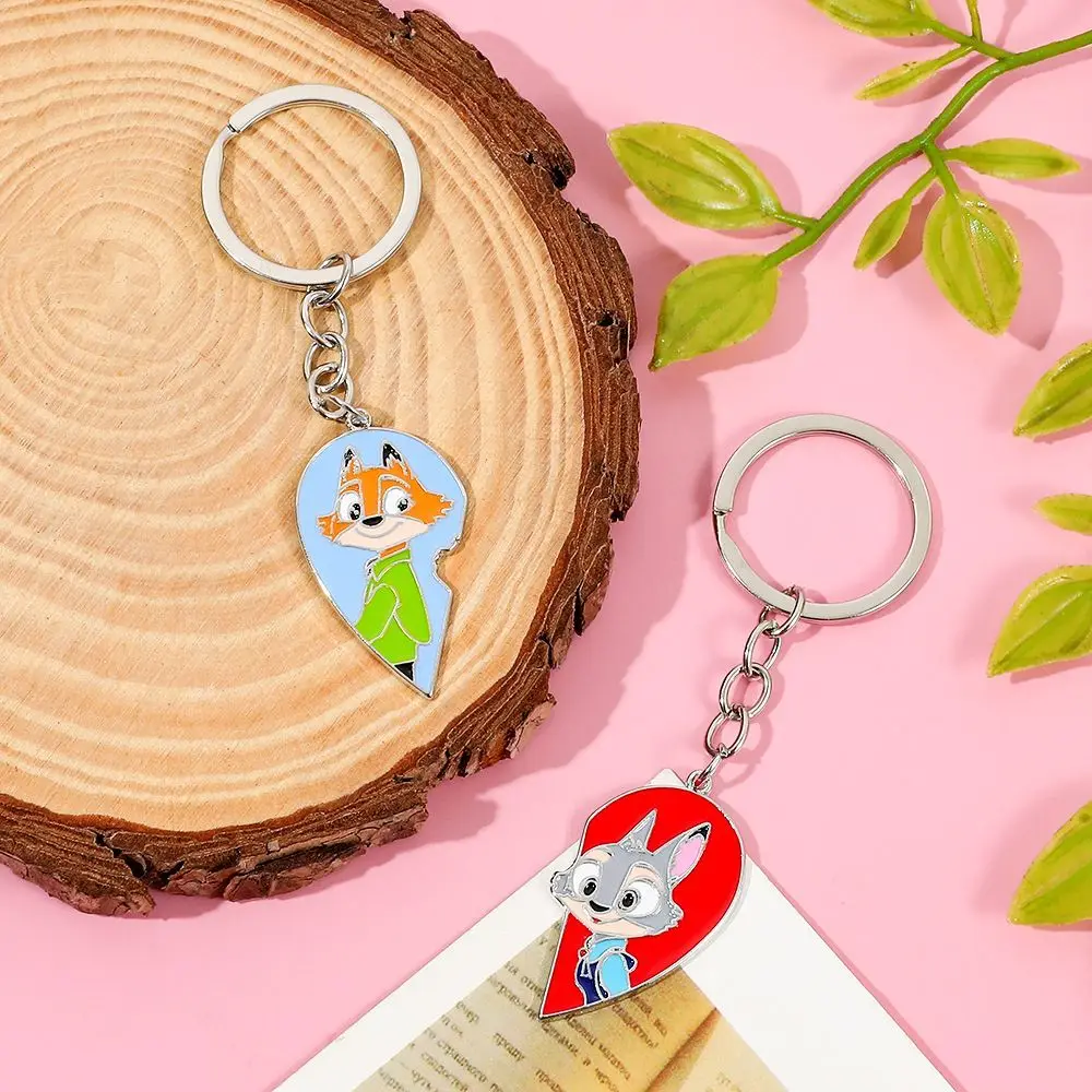 Disney Zootopia Nick Judy аниме мультфильм милый сплав сердце кулон брелок креативный Kawaii пара одинаковый рюкзак Шарм подарок