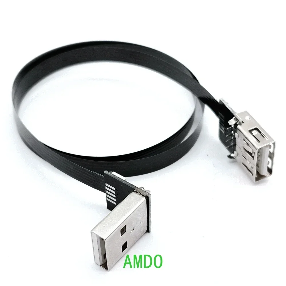 5CM-100cm USB Up Angle USB Type A Standard Male to male/Female FFC FPV Flat Thin Thin Flexible Cable FPC 10CM 20CM 30CM 40CM