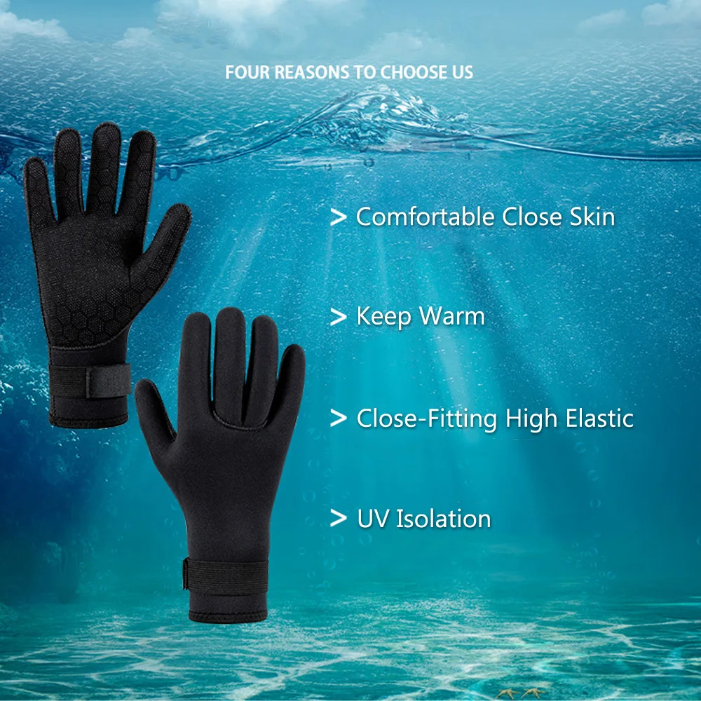 3mm Neoprene Diving Gloves Thermal Anti-Slip Wetsuit Gloves for Scuba Diving Spearfishing Swimming Rafting Kayaking Surfing