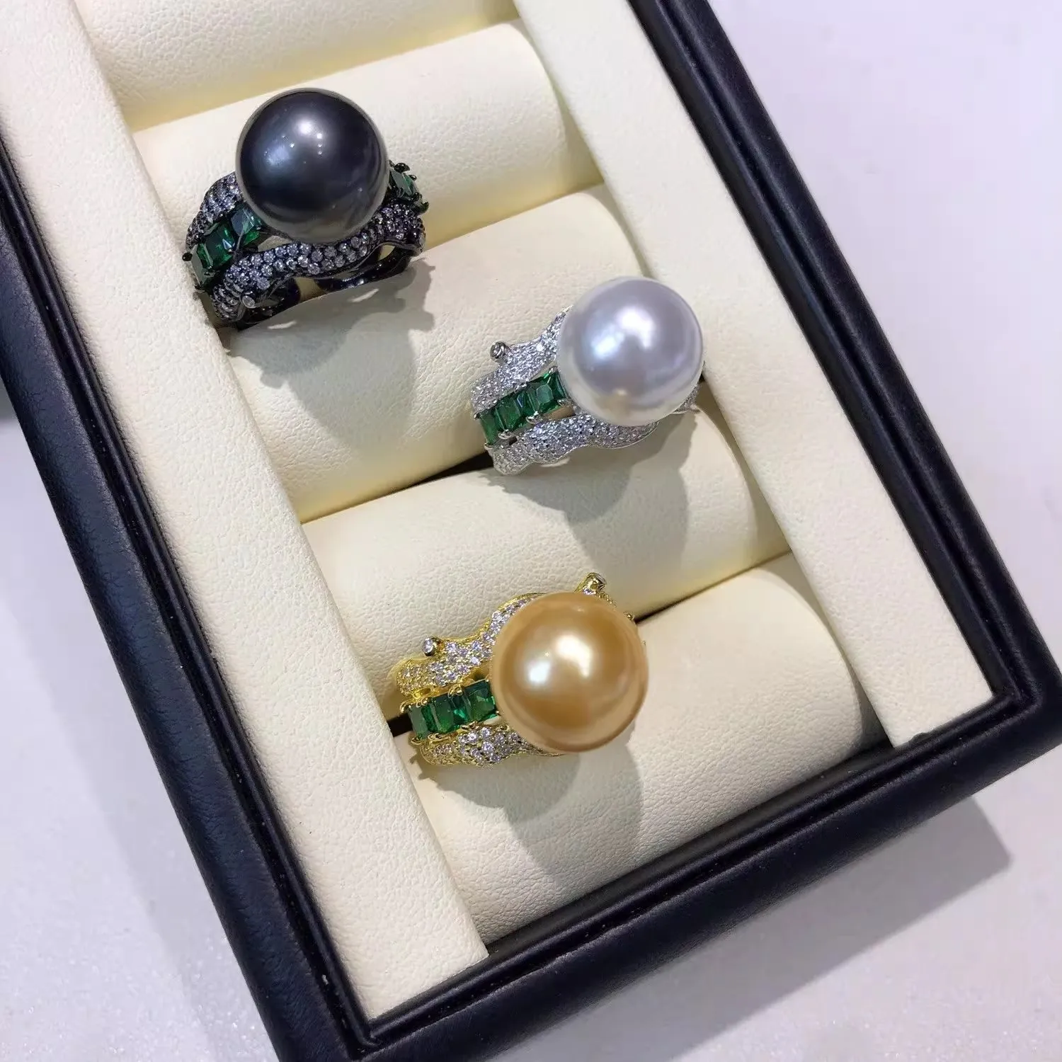 

MeiBaPJ 10mm Freshwater Pearl RING Fashion Holder Ring DIY 925 Silver Setting Fine Wedding Jewelry for Women