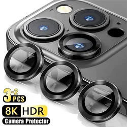 3D Curved Tempered Glass Metal Ring Camera Protector Cover For iphone 17 Pro Max 15 14 16 Pro 17Air Rear Lens Film Protect Cap