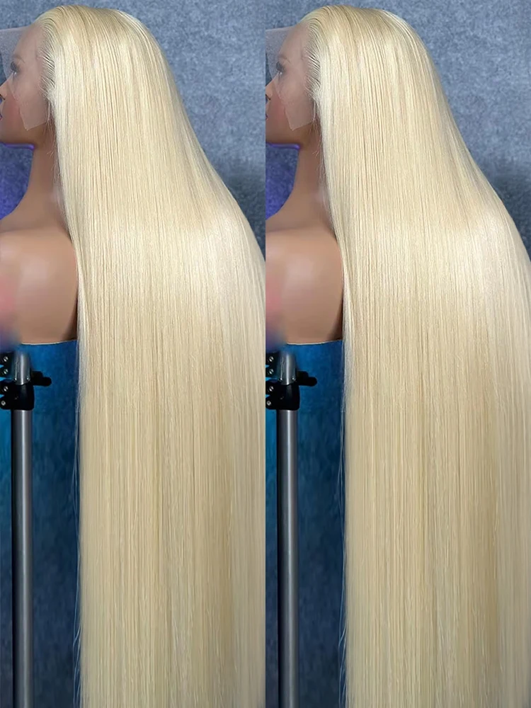 

613 Блондинка Прозрачный 13x6 HD Парик Фронта Шнурка 40 Дюймов Прямые Парики Фронта Шнурка Человеческих Волос Для Женщин Предварительно Сорванные Бразильские