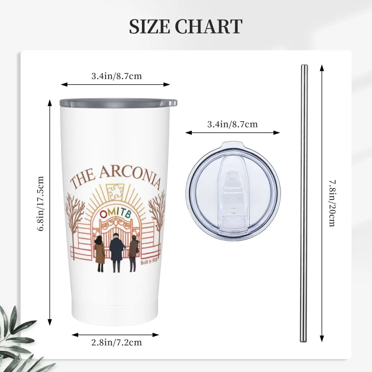The Arconia Only Murders In The Building 1908 Stainless Steel Tumbler Vacuum Insulated Mug Thermal Cold Bottle Straws With Lid