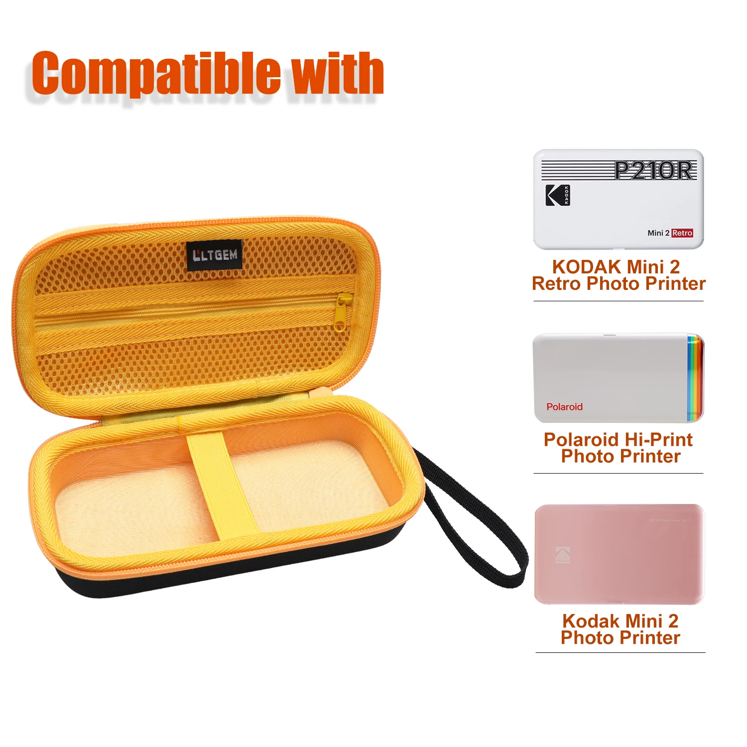 LTGEM Hard Carrying Case for KODAK Mini 2 Retro/Zink Kodak Mini 2 HD/Polaroid Hi-Print Portable Photo Printer(Only Case)