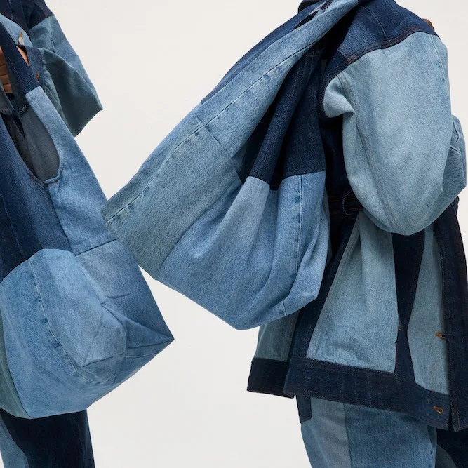 Primavera estate 2023 borsa in Denim con cuciture abbinate ai colori delle nuove donne borsa per la spesa Versatile di grande capacità per adulti