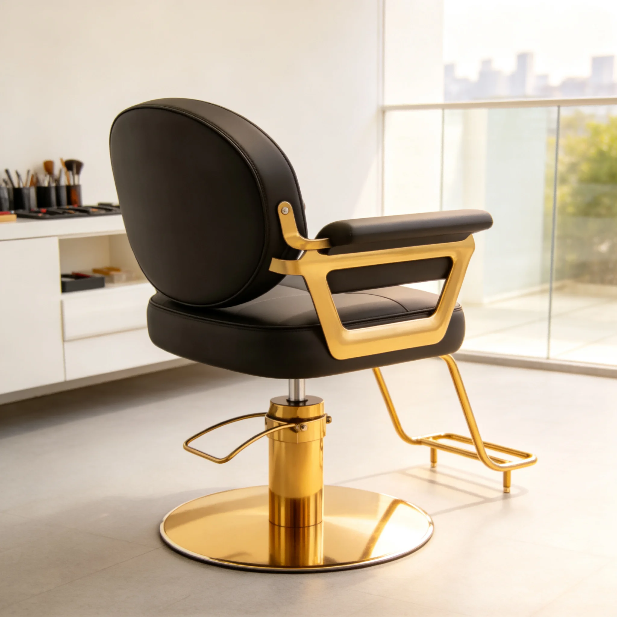 AOLIVIYA Hydraulic Lift Rotatable Stylish Salon Barber Chair Beauty Manicurist Nail Chair Professional Hairdressing Stool