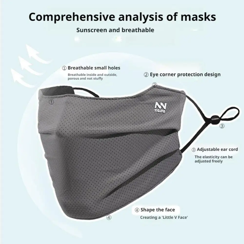 Cagoule masque de Protection Uv pour homme femme été masques de blocage Uv Sport de plein air masques de randonnée Anti-UV crème solaire masque en soie glacée