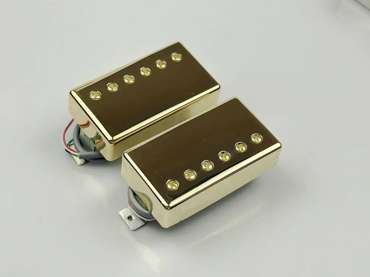 

Alnico V Guitar Pickups Gib 498R 498T Humbucker Pickup Set Golden Cover For GIB Electric Guitar