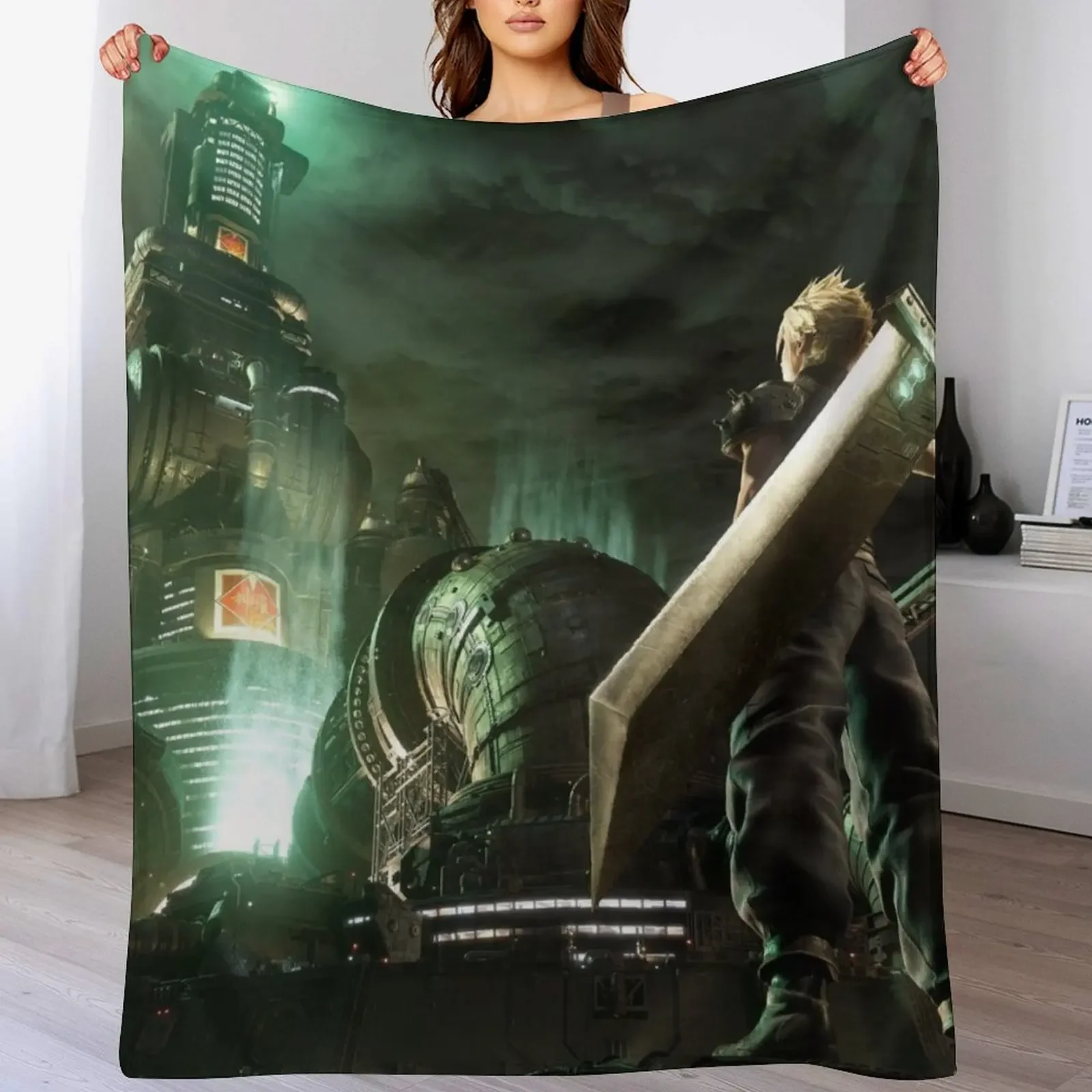 

Cloud Strife VS ShinRa [Remake] Throw Blanket Blankets For Bed Flannel Fabric Luxury Designer funny gift Blankets