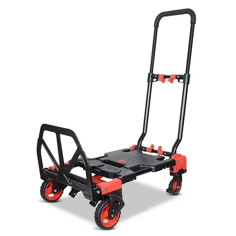 150kg Heavy Folding Retractable Trolley Luggage Handling Pull Cargo Trailer