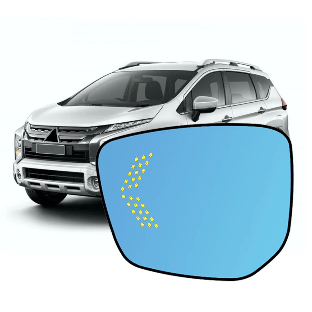 

For Mitsubishi XPANDER CROSS 22 2Pcs/Set Car Large Field of View Rearview Blue Mirror Heating Steering Water Turn Singal Light