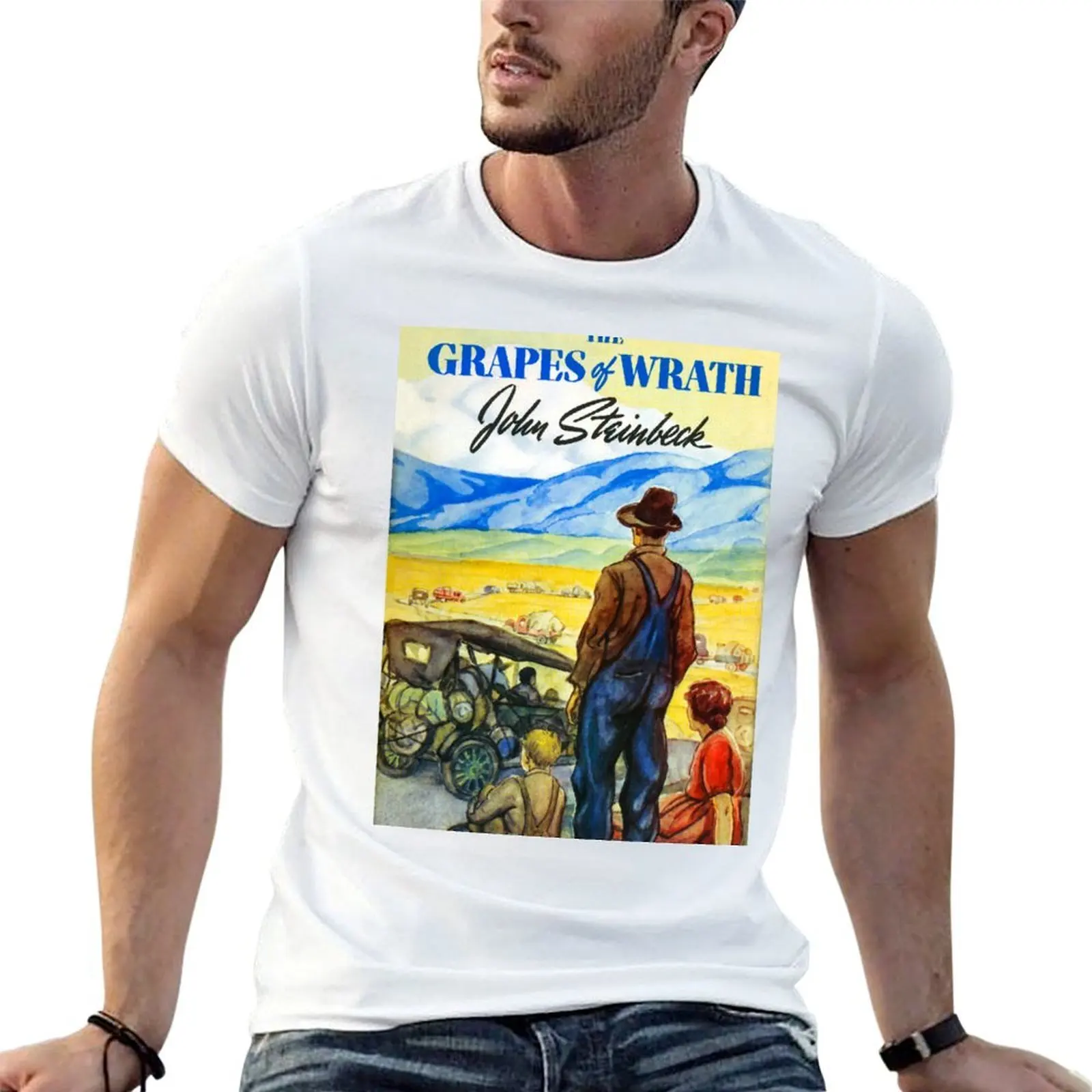 The Grapes of Wrath 1939 First Edition Cover, John Steinbeck T-Shirt man t shirts cotton t shirt man designer T-Shirt