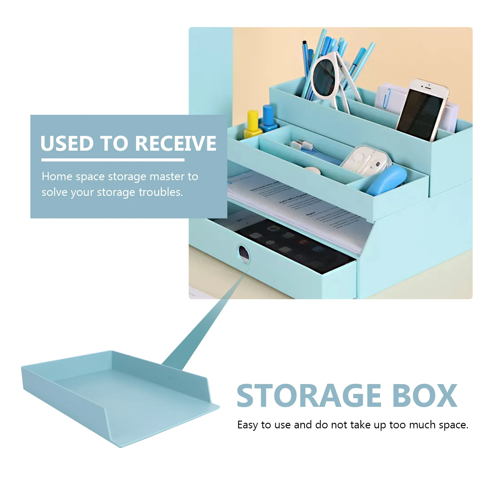 

Organizer Office Desk Accessories Papeterii down Stationery Stand Sundries File for Drawers Organizers Container Table