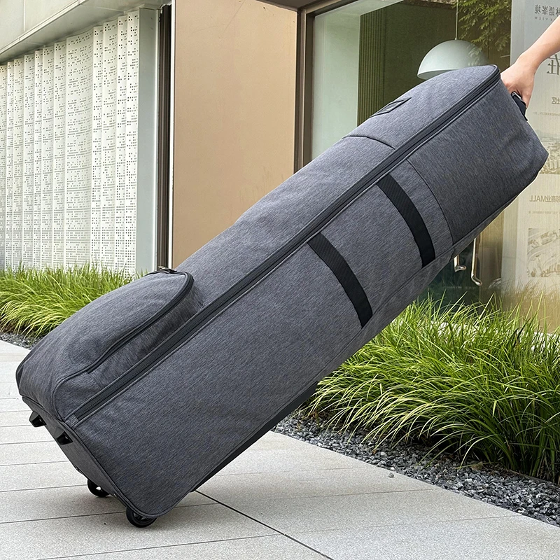 Golf Travel Bag with Padded Top Protection, Smooth Rolling Wheels, Waterproof Nylon, Large Storage Pockets, for Stand & Standard