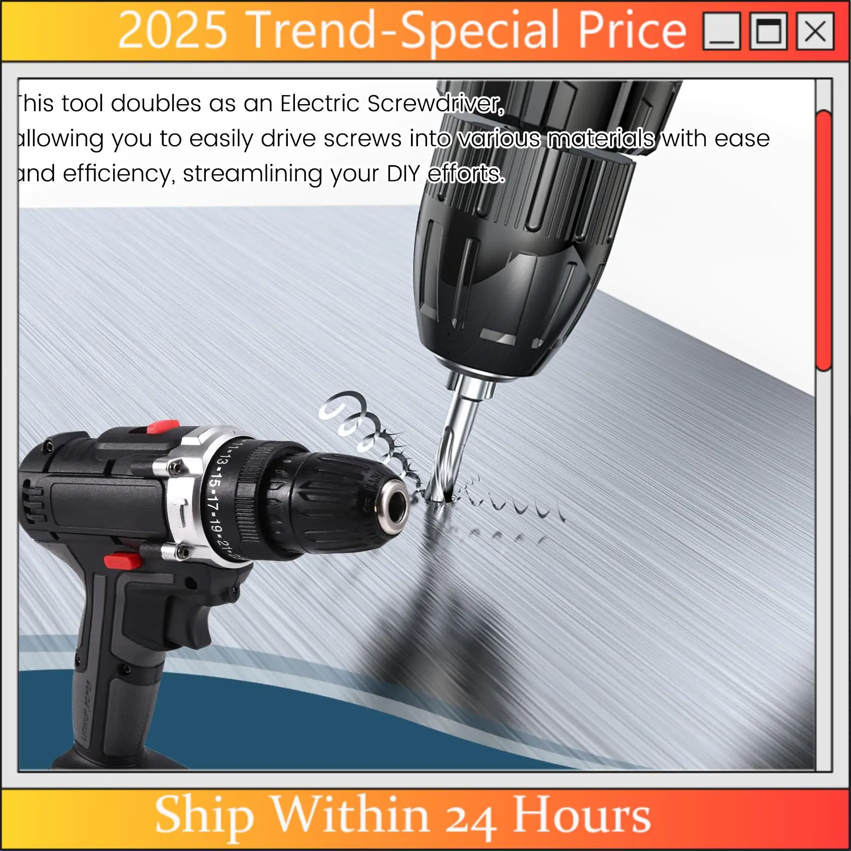 

A61Z Deals 2-Speed Electric Drill Handheld Electric Drill Electric Screwdriver Cordless Drill Tools For 21V Wickes Battery