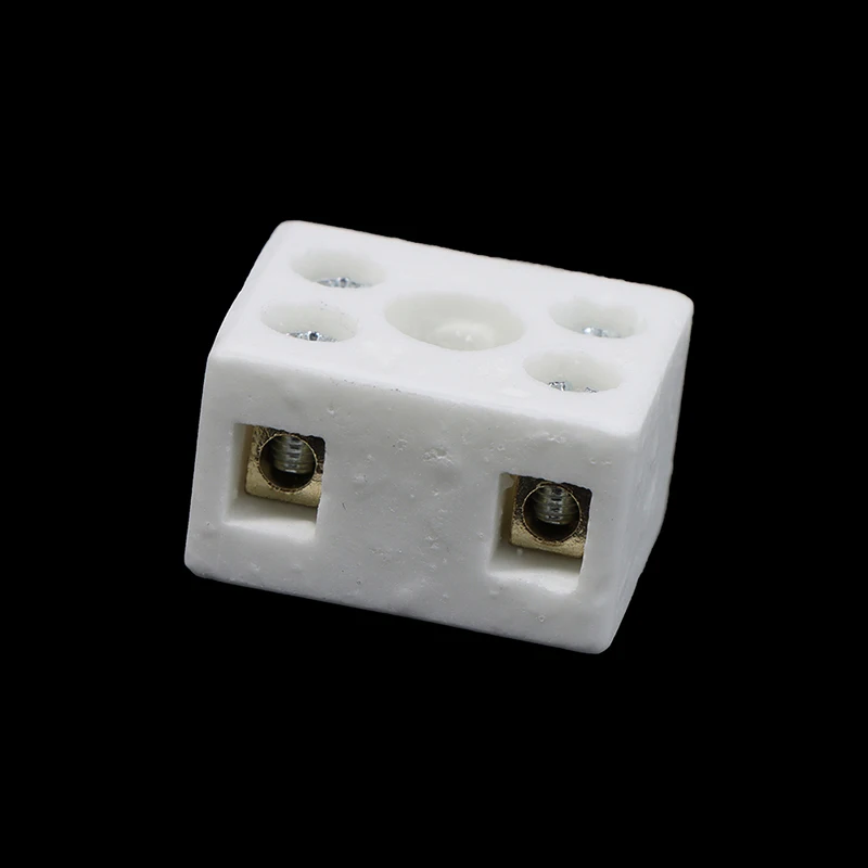 5Pcs 2 Postion 5 Hole Ceramic Wiring Terminal Block high frequency porcelain Dua