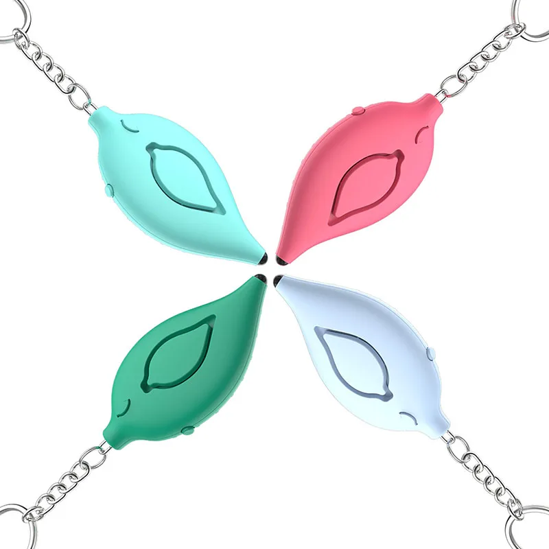 Leaf Shape Anti-wolf Alarm Ultra-thin Portable And Multicolored Self Defense Alarm Security Protect Alert with LED Light