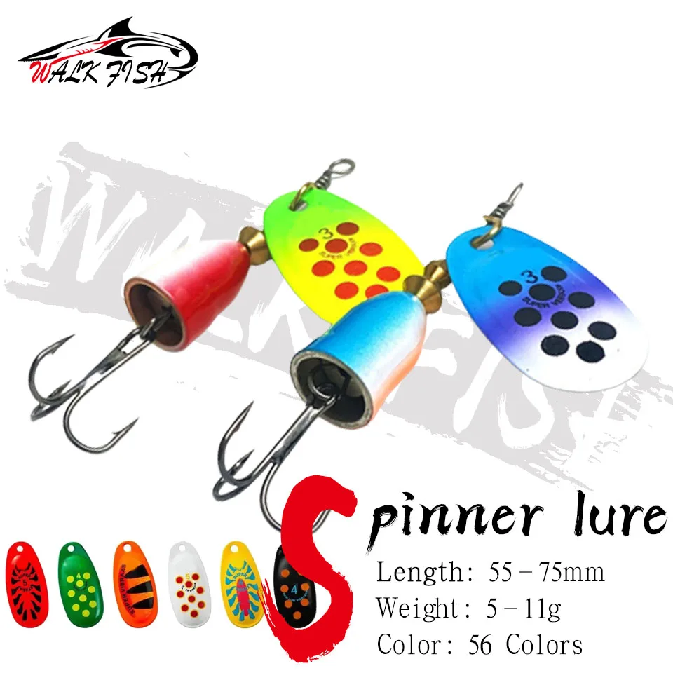 WALK FISH New Metal Fishing Lure 1#-5# 5g 6g 8g 9g 11g Spinner Bait High Quality Hard Baits Treble Hook Fishing Tackle For Pike