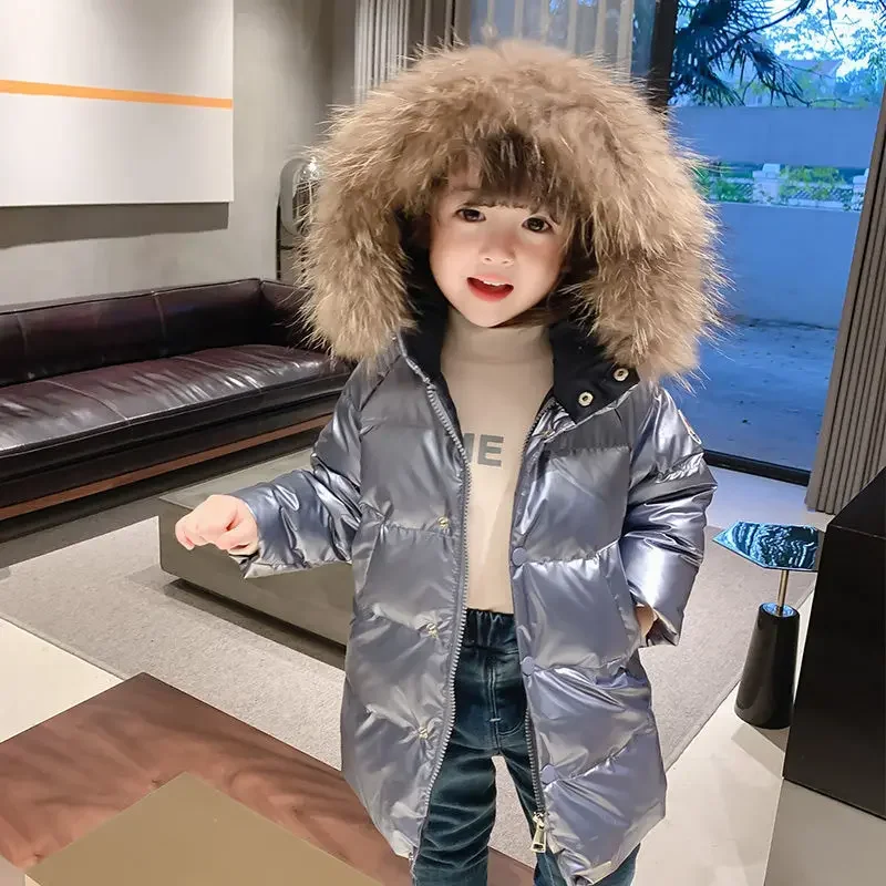 

Autumn and Winter Waterproof and Anti-Fouling Children Fur Colla Down Jacket Boys and Girls Outdoor Play Anti-Dirty Down Jacket