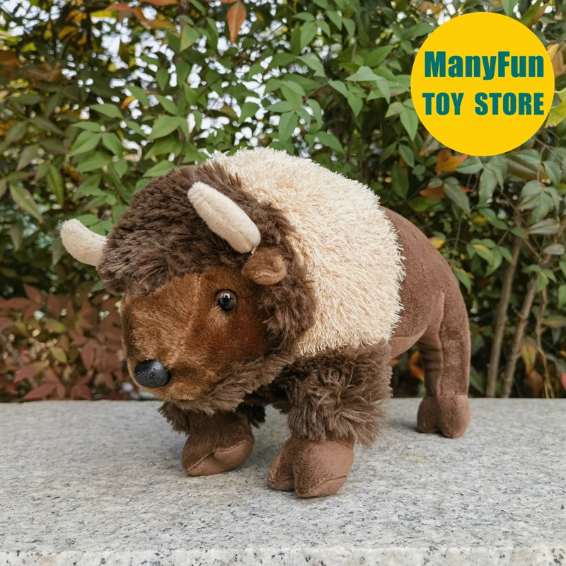 

Realistic Bison High Fidelity Buffalo Plush Toy Lifelike Wild Yak Stuffed Animal Musk OX Doll Toy Gift