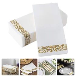 25 Pcs Home Decor Paper Napkin Bridal Shower Napkins Party Decorate Dinner Golden Wedding Decorations Bride