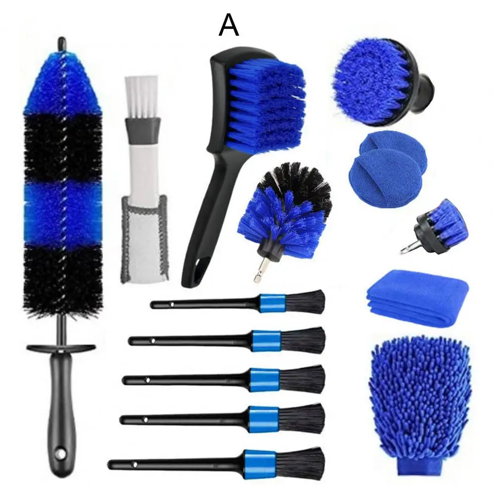 

Synthetic Wool Brush 15pcs Bendable Car Wheel Brush Set for Tire Scratch-free Detailing Tools Kit Durable Motorcycle Wheel