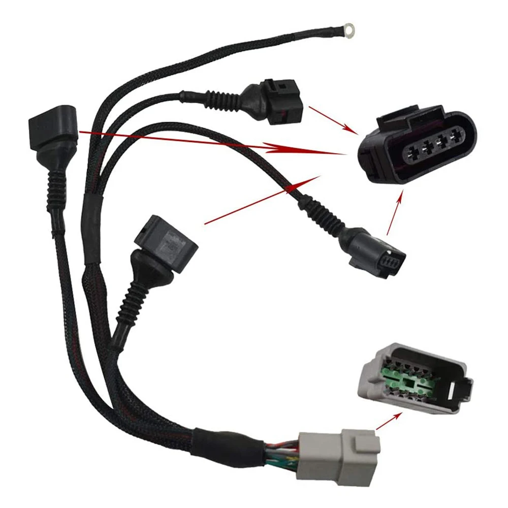 1.8T Ignition Coil Wiring Harness Loom for 1997-2006 TT A4 Quattro Golf Jetta Passat Beetle 1.8L Turbocharged