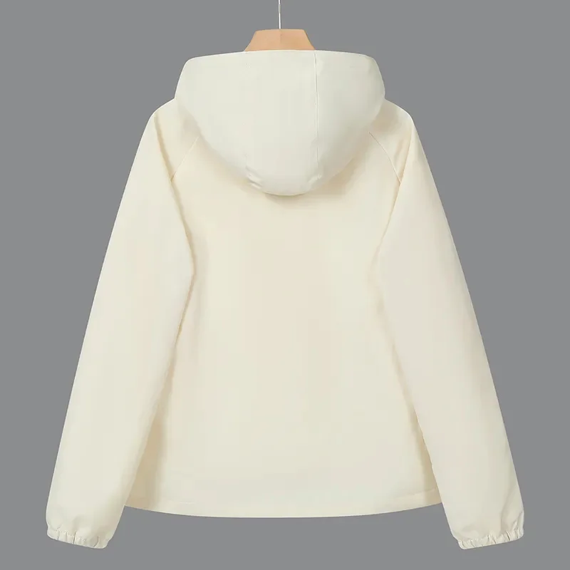Thin Trench Coat Women Spring Autumn New Double Hooded Windbreaker Wind-Proof Waterproof Sports Outwear Female Fashion Joker Top