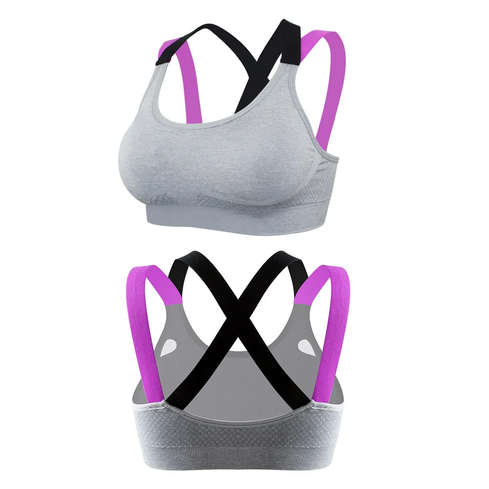 Womens Seamless Sports Bra Wirefree Breathable Yoga Fitness Ballet Dance Workout Summer Activewear