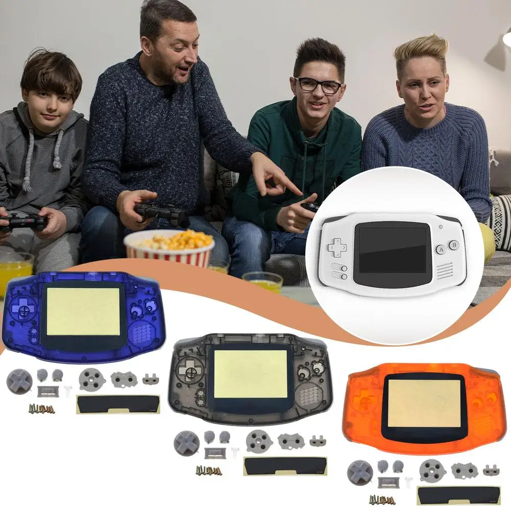 Hard Case Housing Cover for Retro Video Game Console Repair Accessory Kit Protective Shell with Buttons and Lens Replacement
