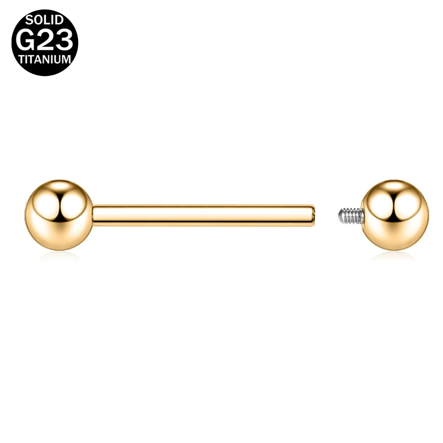 1pc/2pcs 14G G23 Solid Titanium Shield Nipple Rings Barbell Internally Threaded Nipple  Tongue Bridge Piercing Jewelry 12mm-38mm