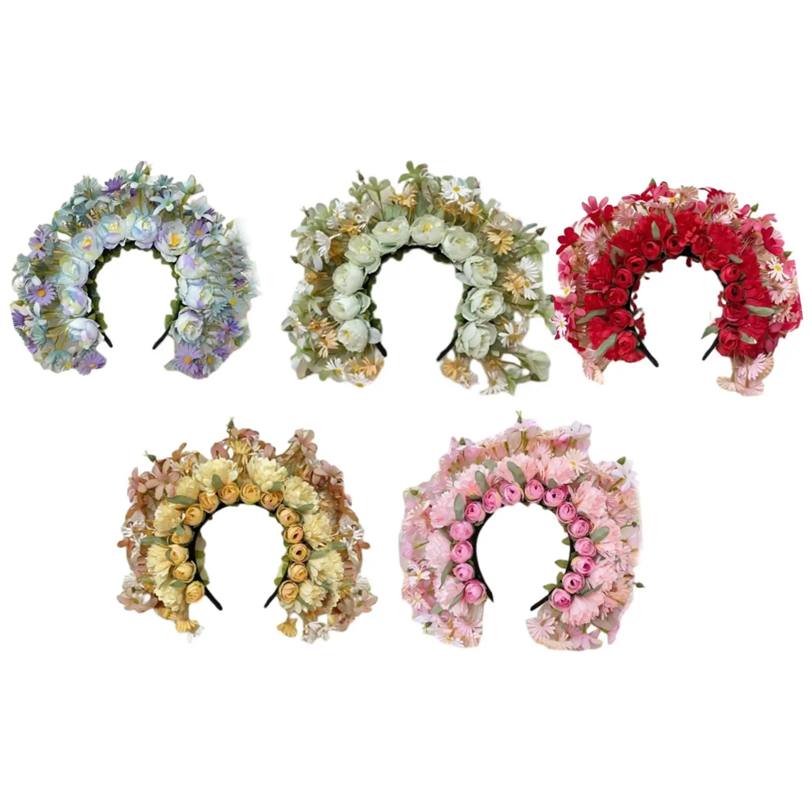 Han Chinese Flower Crown Headband Headdress Women Cosplay Headband for Phtoo Accessories