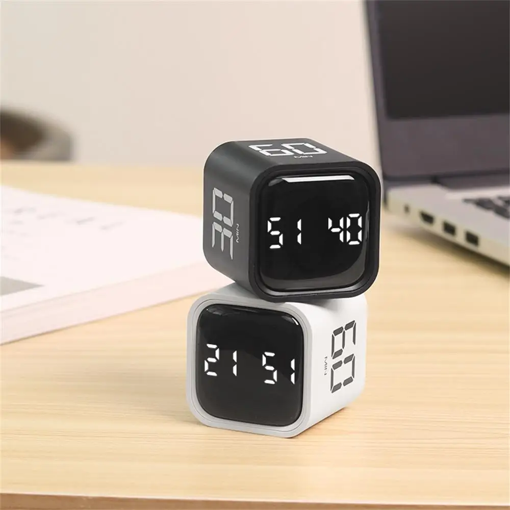 

Productivity Cube Timer Gravity Sensor Flipping LED Display 4 Preset Time Dual Modes Countdown Cooking Study Mini Digital Timer