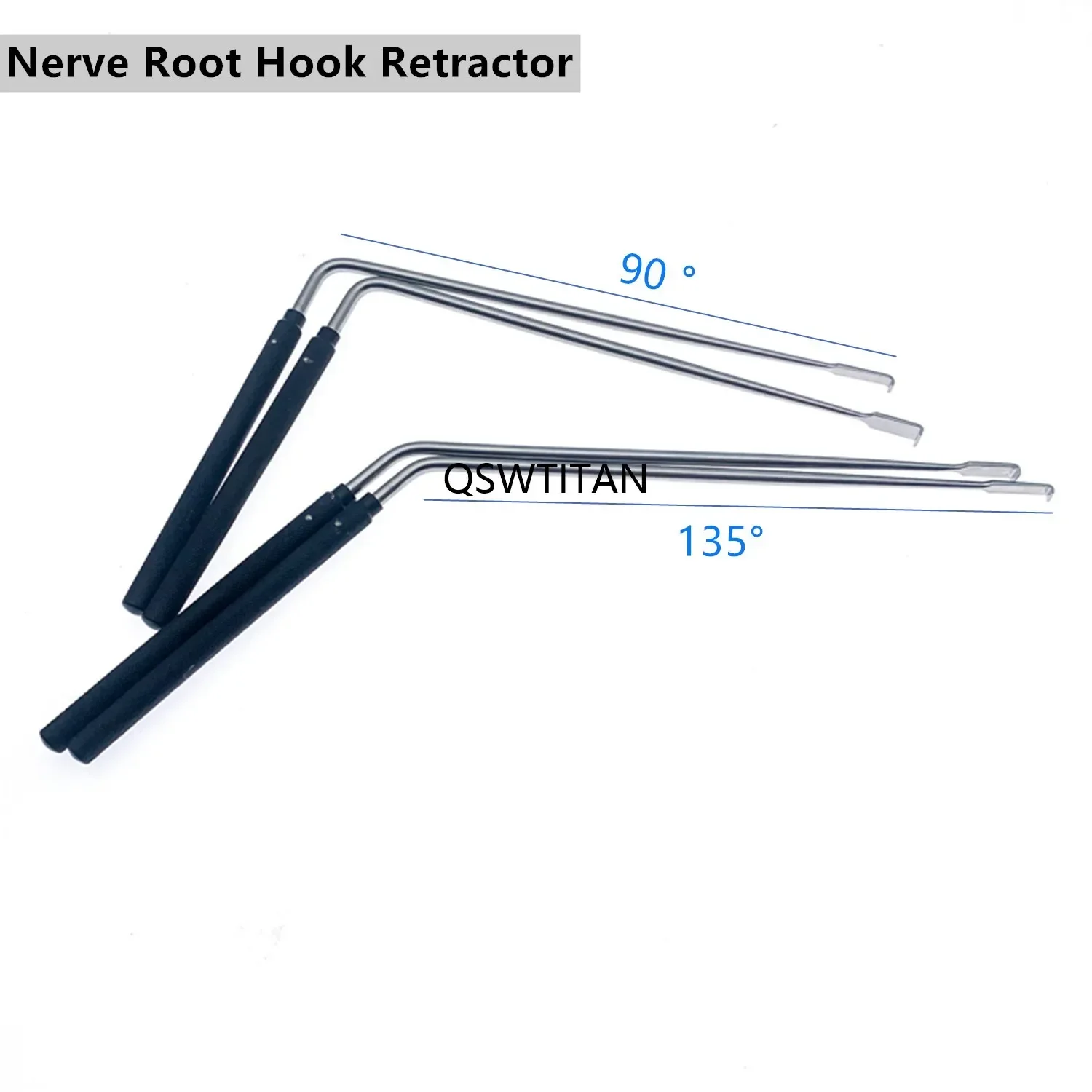 Orthopedic nerve Root Hook Retractor nerve retractor 90 135 degree black metal handle brain hook