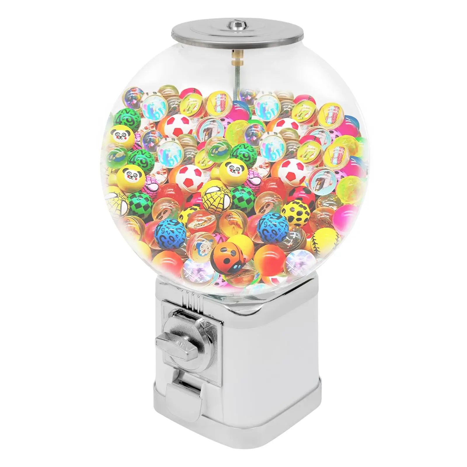 

1 Dollar Coin Operated Vending Machine, White Commercial Gumball Machine, Toy Capsule, Vending Machine, Prize Dispenser Machine