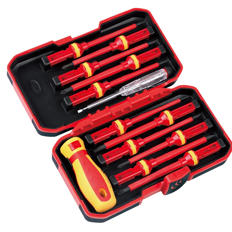 

13PCS 1000V Changeable Insulated Screwdrivers Set with Magnetic Slotted Phillips Torx Bits Electrician Repair Hand Tools