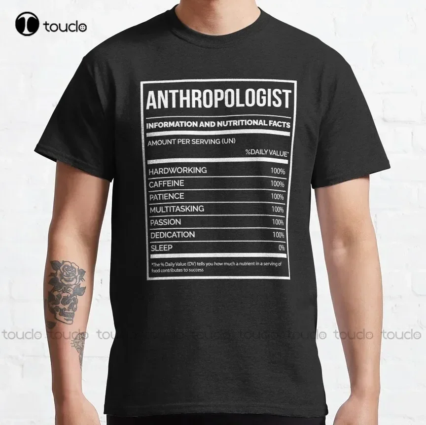 Anthropologist Funny Anthropology Nutrition Label For Women Classic T-Shirt T Shirt Dress  Shirts Xs-5Xl Cartoon Tee