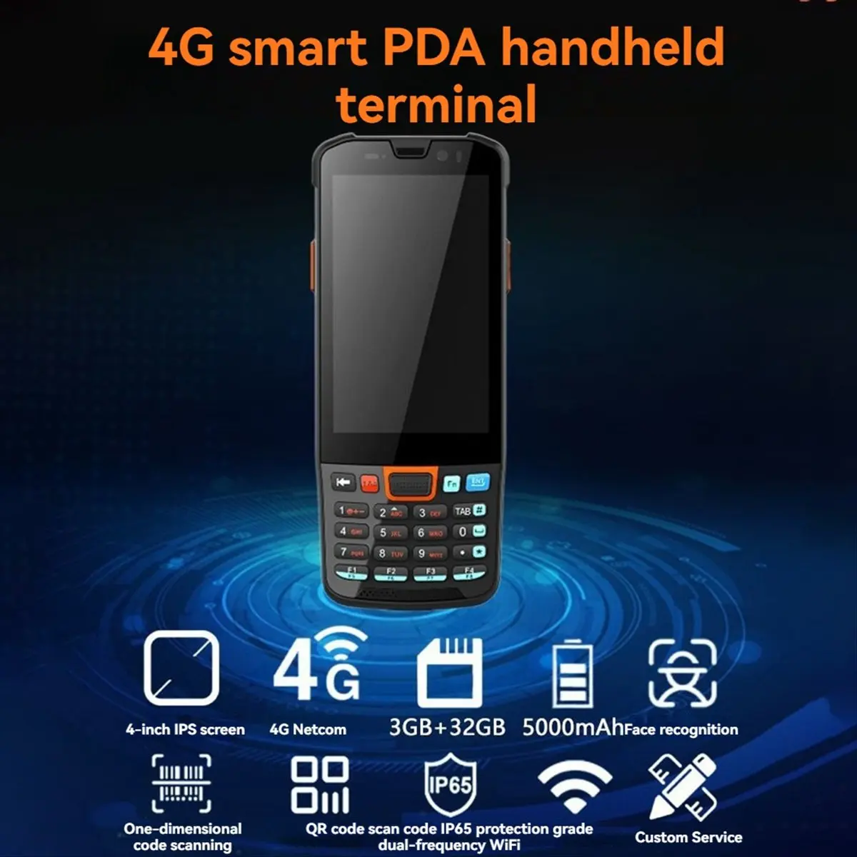 A99X Android 11 Data Collector Wireless Wifi Terminal 1D 2D QR Barcode Scanner 3+32 with Charger for Warehouse US Plug