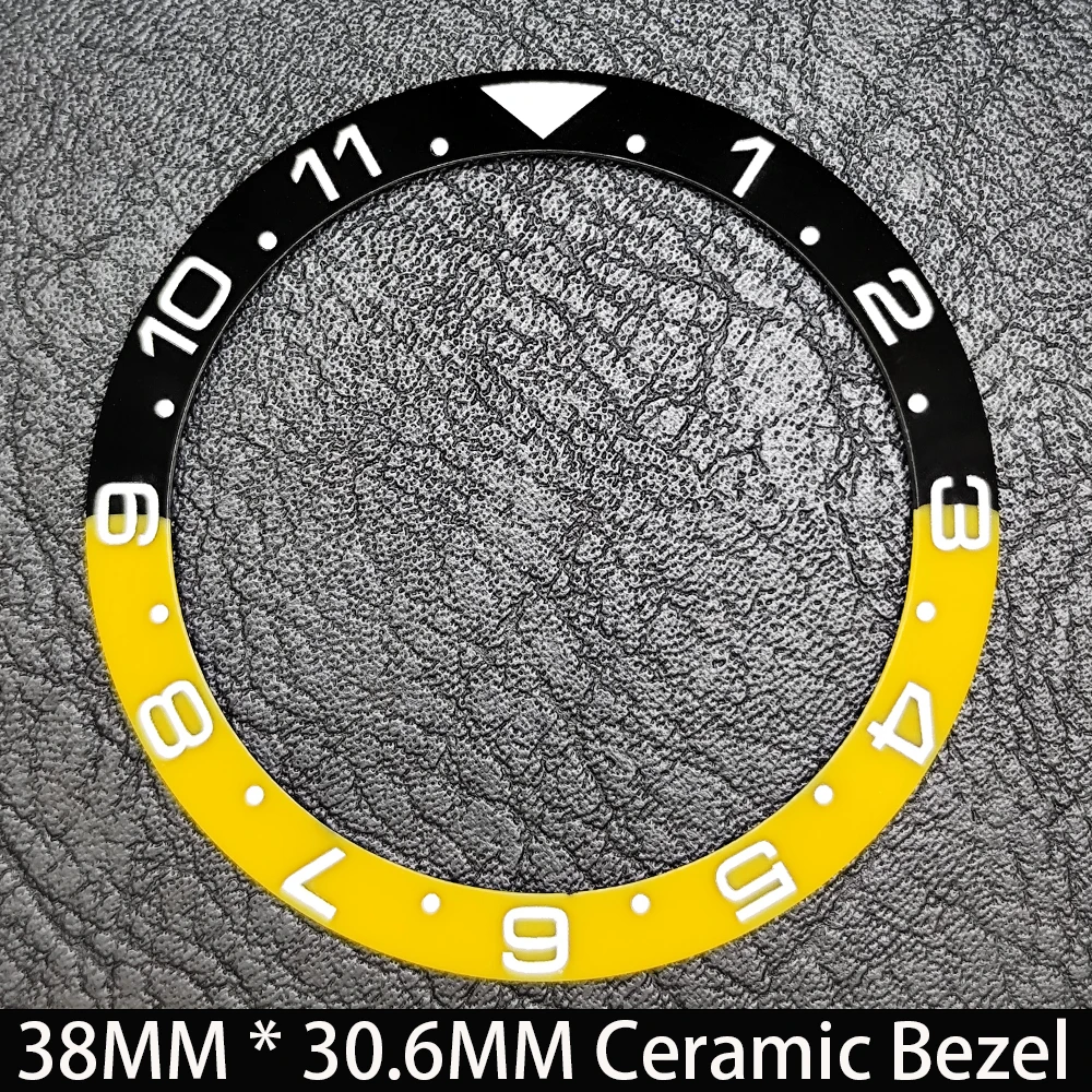 Schräge 38mm * 30,6mm Keramik/Aluminium Blau Leuchtende Lünette GMT und Taucheruhr-Einsatz Passend für 40mm Uhrengehäuse Ersatz-Uhrenteil – Detail 4