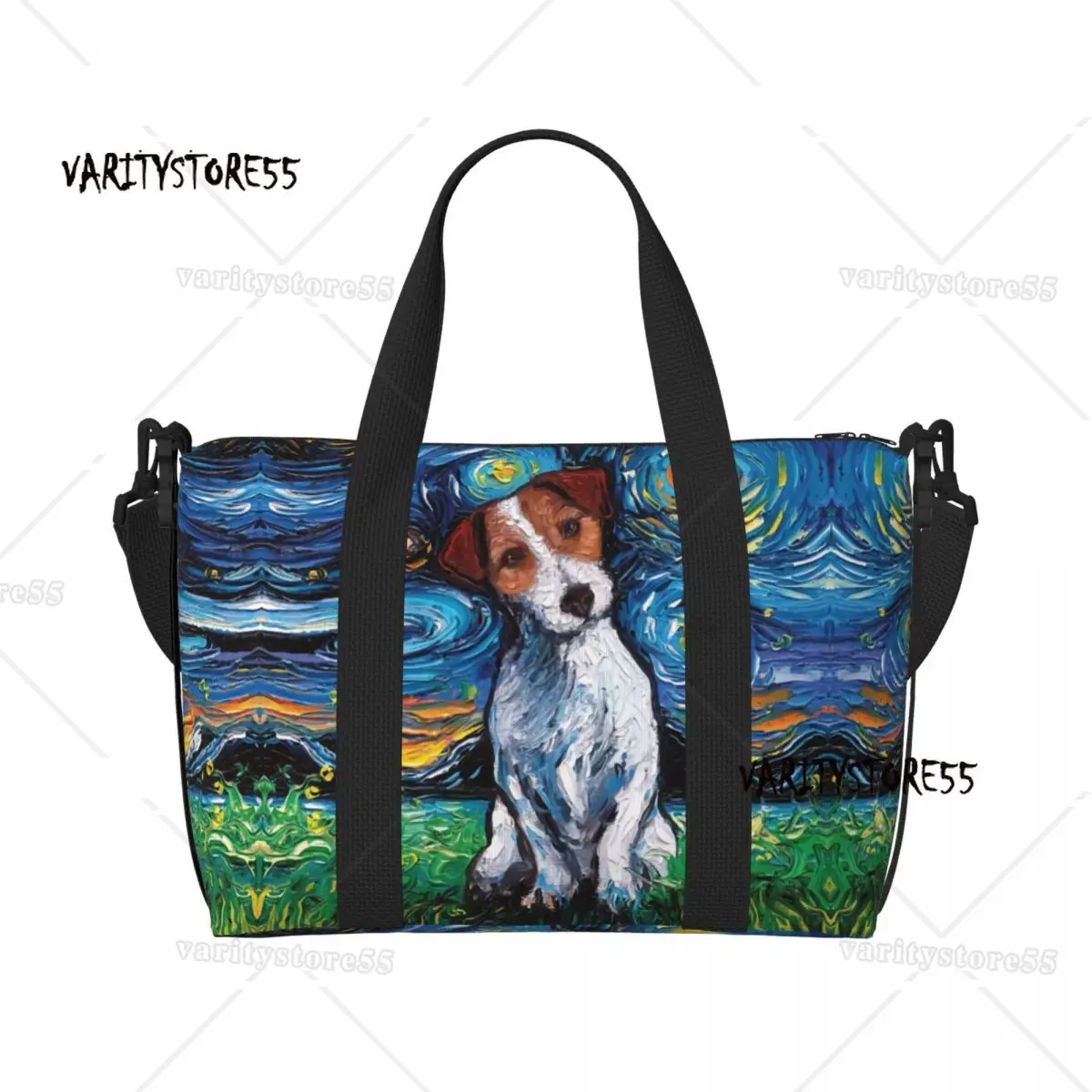 

Custom Jack Russell Terrier Pop Art Grocery Shopping Tote Bags Women Big Capacity Dog Lover Gym Beach Travel Bags