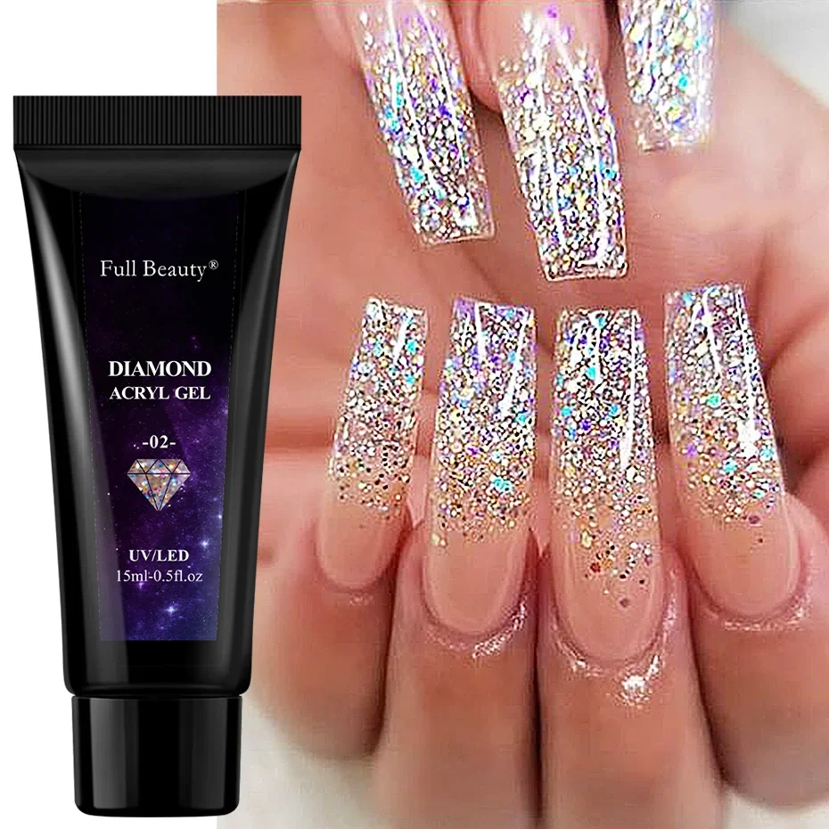 15ml Glitter Sequin Gel Nail Polish UV Acrylic Gel Manicure Nail Art Design