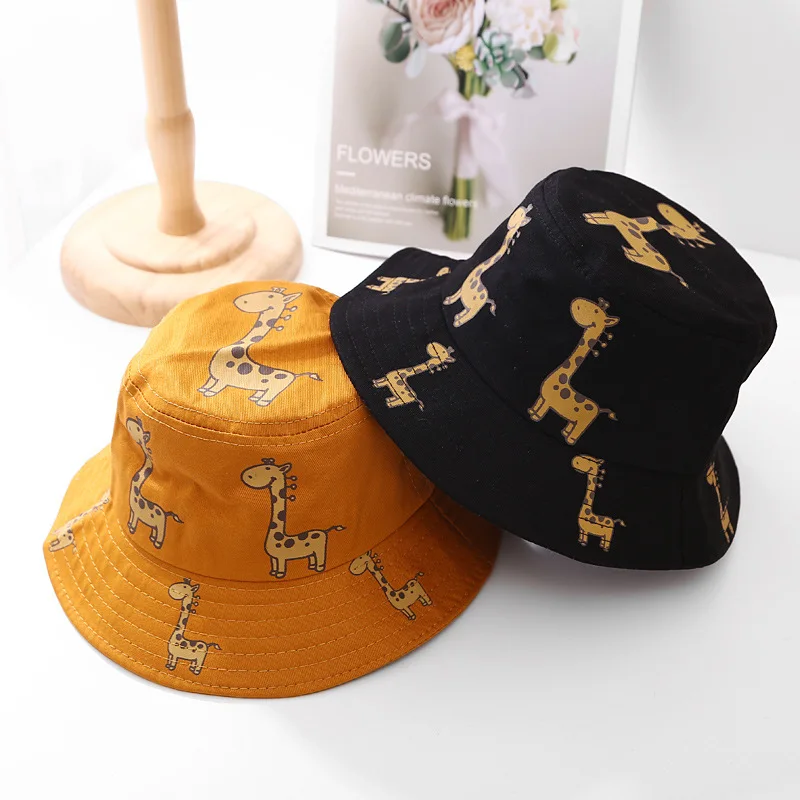 Zomer Baby Emmer Hoeden Jongens Meisjes Uv Zonnehoed Kids Katoen Giraffe Strand Hoed Kinderen Outdoor Casual Panama Caps Kind Accessoires