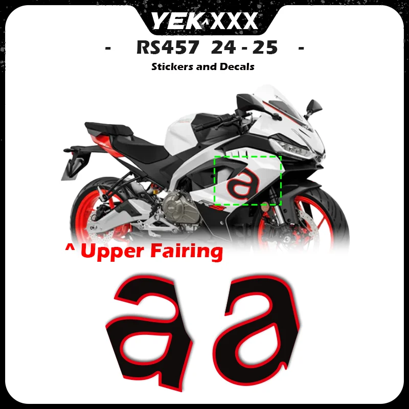 

2024-2025 For Aprilia RS457 Motorcycle Fairing Stickers - OEM Metal Color Decoration Kit A Logo Motorcycle Sticker Decal