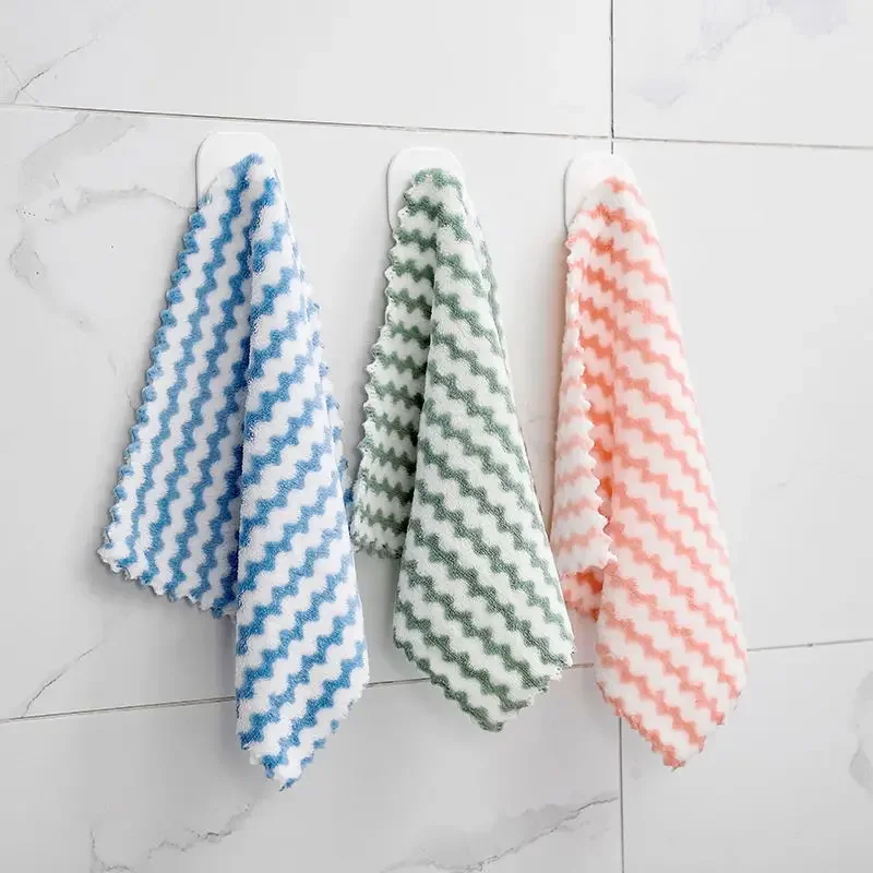 3-20PCS Coral Fleece Dishcloths Thickened Kitchen Cleaning Towel Absorbent Non-stick Oil Microfiber Rag Pan Pot Dish Wipe Cloth