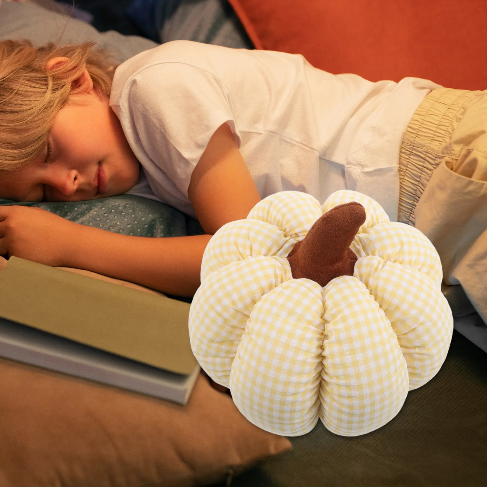 Pumpkin Pillow Nordic Style Round Soft Sofa Cushion Seasonal Fall Thanksgiving Winter Decorative Throw Pillow Round Cushion